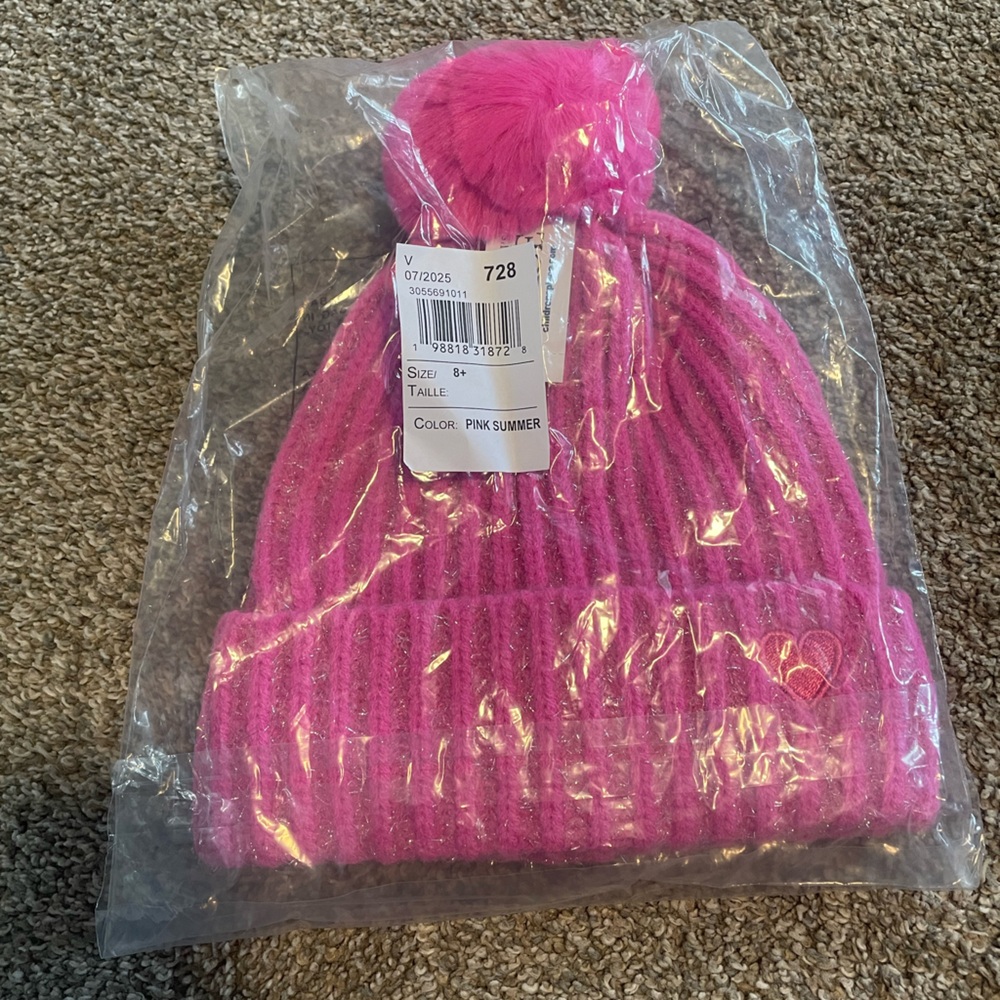 NWT Children’s Place pink pom winter hat